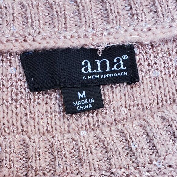 A.N.A long sleeve pink sweater with clear sequin - Picture 8 of 11